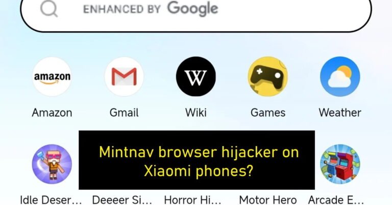Mintnav browser hijacker on Xiaomi phones?